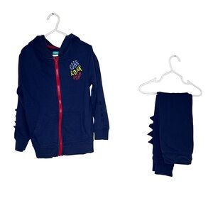 Navy Blue Hoodie and Pants Set